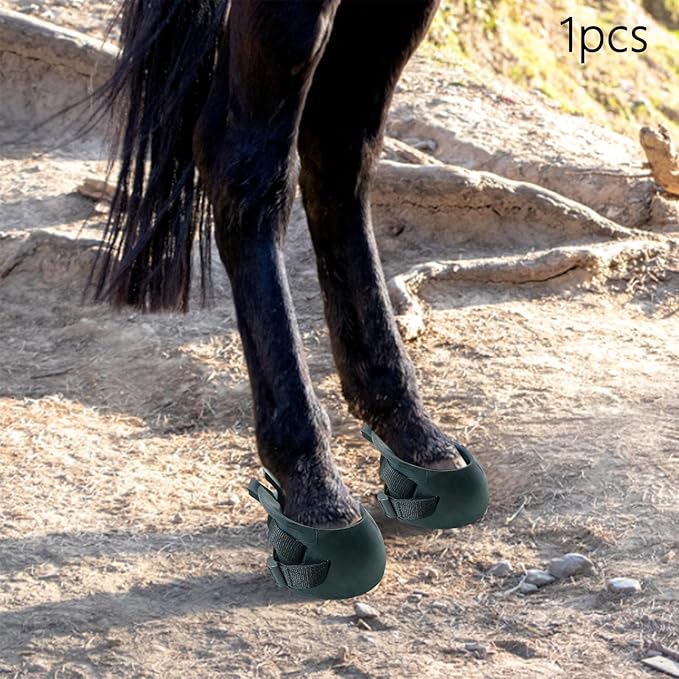 Horse Hoof Boots Sturdy Comfortable Protective Cover Equine Hoof Protector Horses Protection Rubber for Riding Training Equestrian Supplies, L