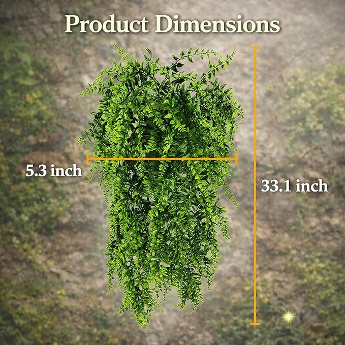 HERCOCCI 5 Pack Reptile Plants, Terrarium Hanging Plants Vines Artificial Leaves Habitat Decorations with Suction Cup for Bearded Dragon Hermit Crab Lizard Snake Geckos Chameleon