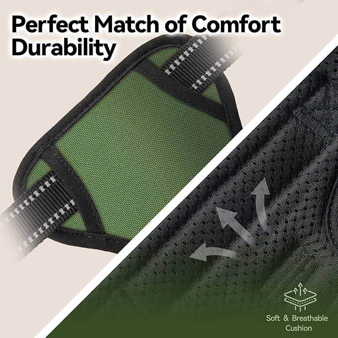 PHOEPET No Pull Dog Harness with Handle Front & Back Clip, Easy on Lockable Snap Buckle at Neck, Adjustable Reflective Vest with Handle for Small Medium Large Dogs (XS, Misty Green)