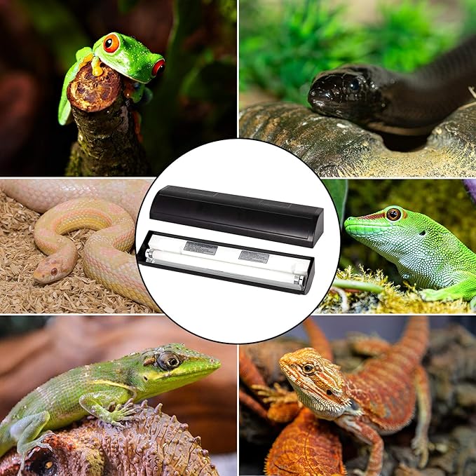REPTI ZOO Reptile Terrarium Hood Tropical Desert T8 Strip Light Fixture for Use with One 18 Inch UVB Light Bulb 15 Watt(Not Include), ETL Certified