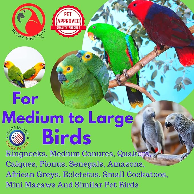 Bonka Bird Toys 3806 Large Harry Box 14" x 4", Large Parrot Chew Forage Shred Cage Toy, Amazon, African Grey, Eclectus, and Similar