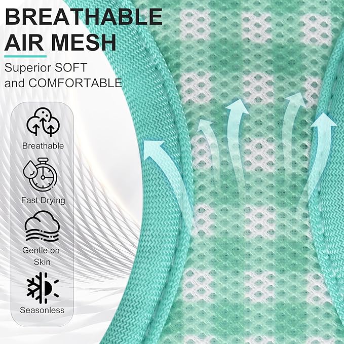 AIITLE No Pull Dog Harness and Leash Set, Step in No Chock Soft Mesh Dog Harnesses Reflective for Extra-Small Puppy Dogs and Cats, Plaid Dog Vest Harness for Pets Turquoise XXS