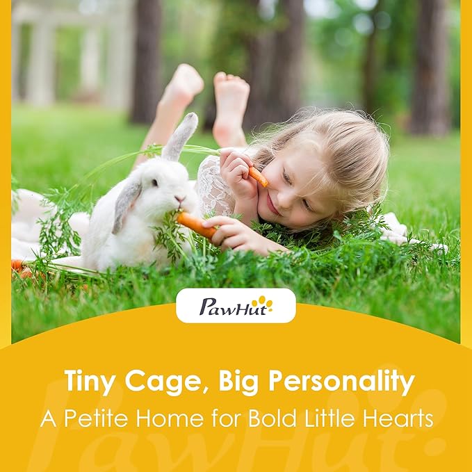 PawHut Rabbit Hutch Outdoor, Wooden Chicken Coop with Run, Outdoor Small Animal Cage for Rabbit, Small Duck and Chicken, for Garden, Backyard, Farms, 45" x 20.5" x 18", Grey