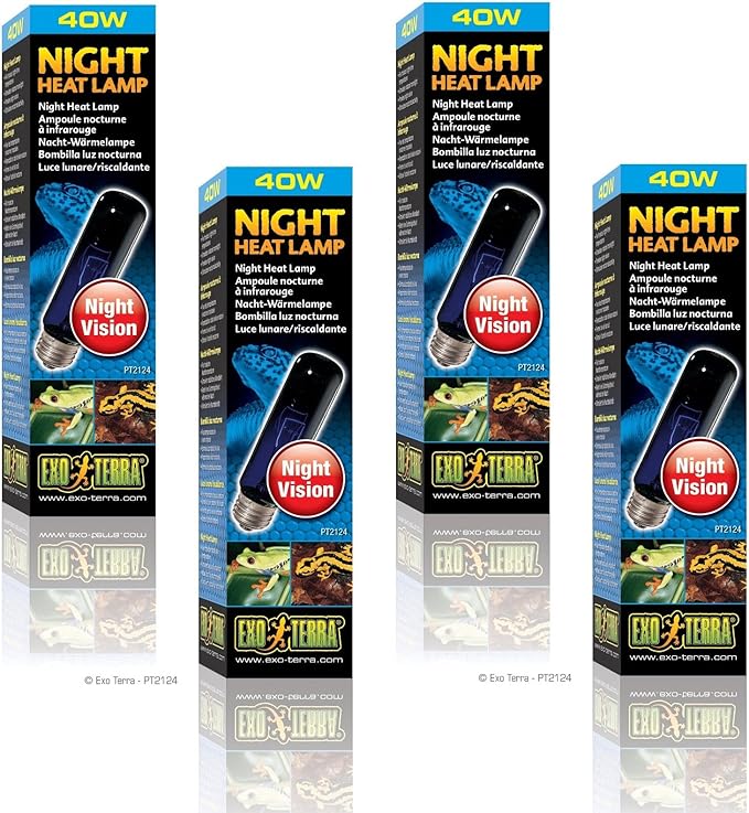 (4 Pack) Exo Terra Night-Glo Moonlight Lamp, 40 Watt