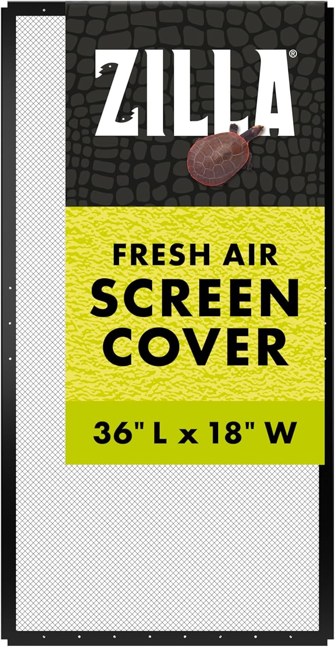 Zilla Fresh Air Screen Cover, Secure and Durable Metal Mesh Cover for Reptile Terrariums, 36 x 18 inches