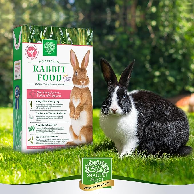 Small Pet Select Pet Rabbit Food, Pellets, Treats for Bunny Rabbits, for Health and Vitality, High Fiber Timothy Hay Based Formula, 40 lb
