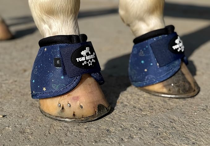 TGW RIDING 2520D Horse Bell Boots No-Turn Horse Bell Boots, Equine Ballistic Hoof Overreach Bell Boot, Pair