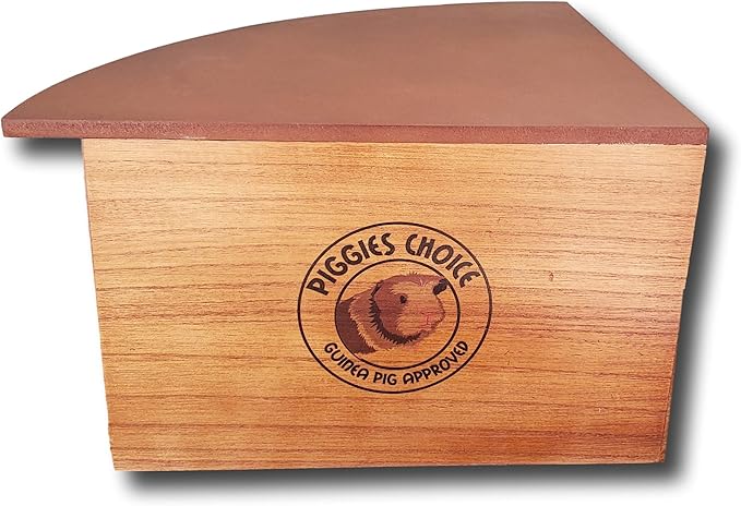 the Space House All Natural Sturdy Pine Wood Corner Hideout Hidey Guinea Pig Hut (Warm Cherry Stain)