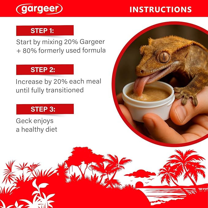 Gargeer 'Picky Geck' Watermelon Crush - Premium Crested Gecko Food | Hydration & Circulation Support with Bee Pollen & Coconut | No Fillers - Only Premium Ingredients | 2oz | Made in USA. Enjoy!