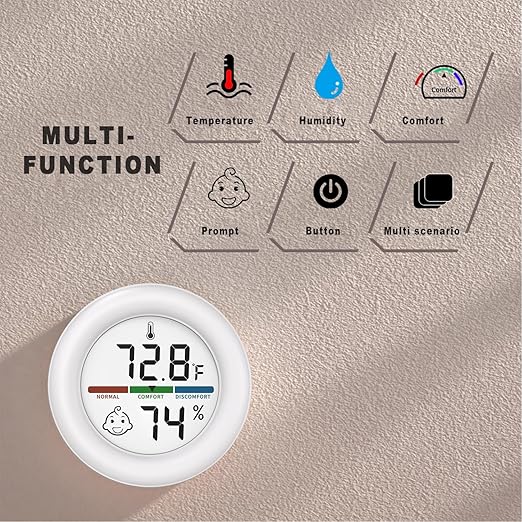 Reptile Tank Thermometer, Mini Digital Hygrometer Thermometer Gauge, Indoor Outdoor Temperature Humidity Meter for Greenhouse Humidors Incubators Reptile Terrarium Jars, Fahrenheit (℉) or Celsius(℃)