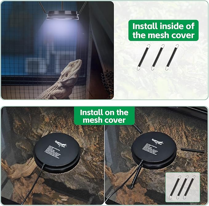 UVB Light for Reptiles with Dimming, LED UVB Light Bulb Fixture for Bearded Dragon Gecko Lizard Turtle Snake, Adjustable Brightness UVA UVB Lamp for Tropical & Desert Reptile Tank Accessories 6W Black