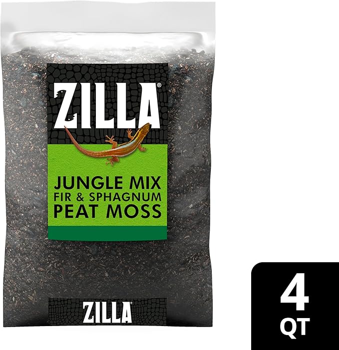 Zilla Reptile Terrarium Bedding Substrate Jungle Mix, 4 Quart