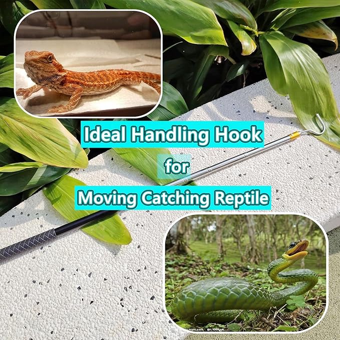 61" Snake Hook Reptile Catcher Stick Pole, Snake Handling Tool kit for Rattlesnakes Copperhead Removal Catching