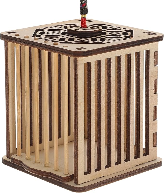 FRCOLOR 1pc Cage Cricket Cage Transport Habitat Reptiles Outdoor Cricket Nature Exploration Toy Reptile Terrarium Mini Pets Pet Supplies Wooden Travel Hanging