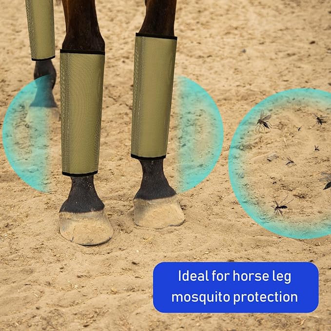 Jexine Set of 8 Mesh Fly Boots for Horse Loose Fitting Non Slip Breathable Horse Fly Leggings Protective Reduces Stress Leg Fatigue Wraps for Preventing Flies Mosquitoes Bite