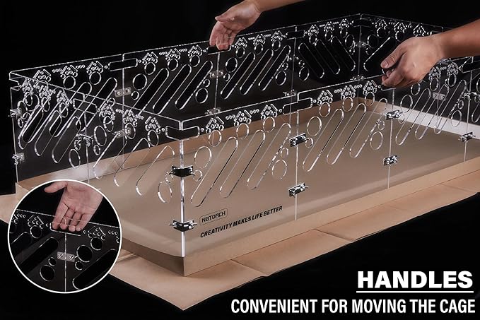 Acrylic Guinea Pig Cages - 2x2ft Small Animal Cage | DIY Extendable | Easy-to-Clean Disposable Bottom (Without Lid)