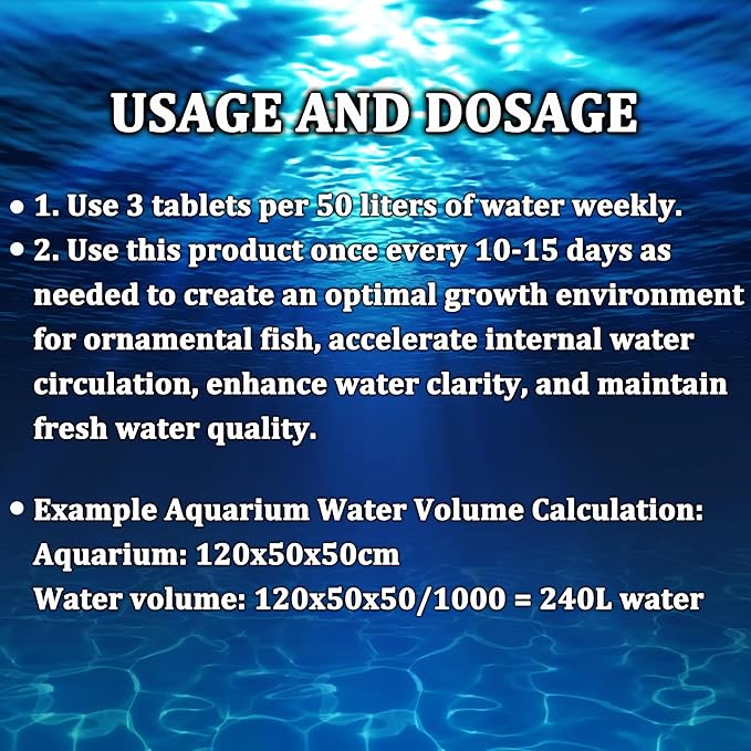 Aquarium Water Purification Tablets for Fish Tanks – Premium Water Purification Tablets to Remove All Kinds of Turbidity, Clarify Water, Promote Healthy Fish Environment (1)