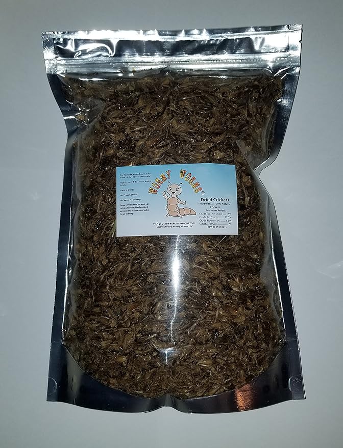 Wormy Worms 1 LB Dried Crickets for Reptiles, Amphibians, Fish, Birds, Chickens & Small Mammals