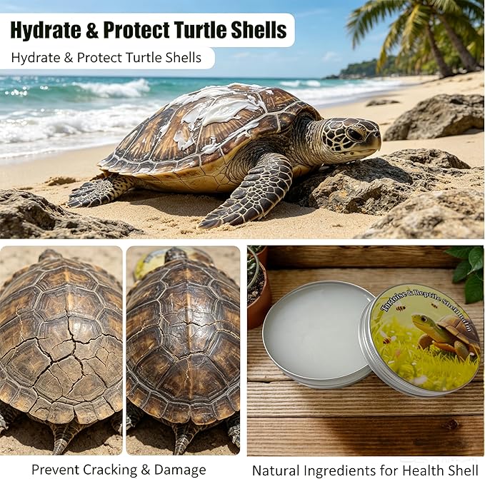 Reptile & Tortoise Shell Balm, 3.5 oz, Natural Formula Moisturizer for Turtle and Tortoise Shell Care