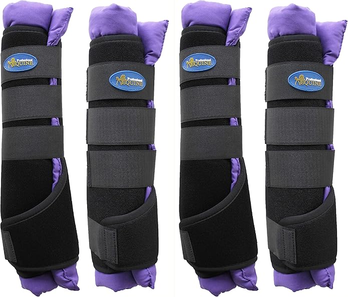 Horse Stable Shipping Boots Wraps Front Rear 4PK Purple Leg Care Purple 4120PR