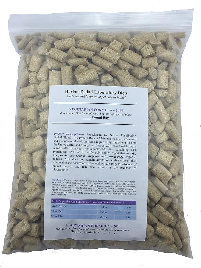Envigo (Formerly Harlan) Teklad Adult Rat Food Diet Global 2014 (20lbs)