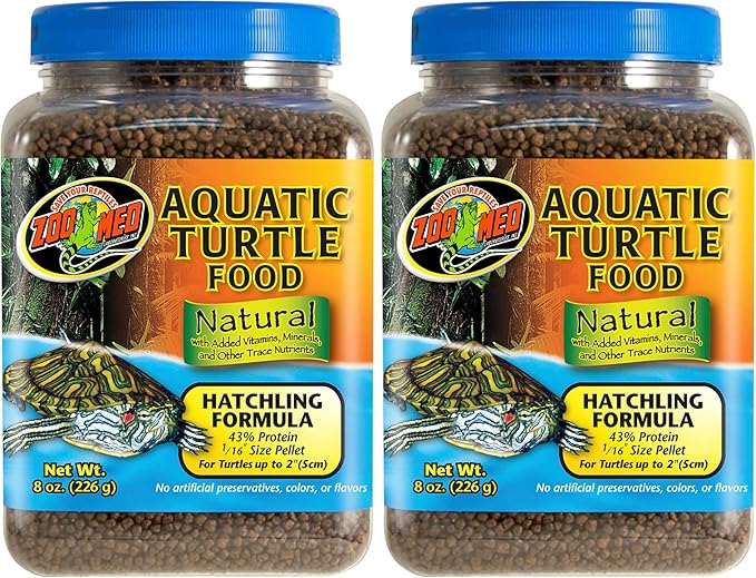 Zoo Med Natural Aquatic Turtle Food, Hatchling Formula, 8-Ounce (Pack of 2)