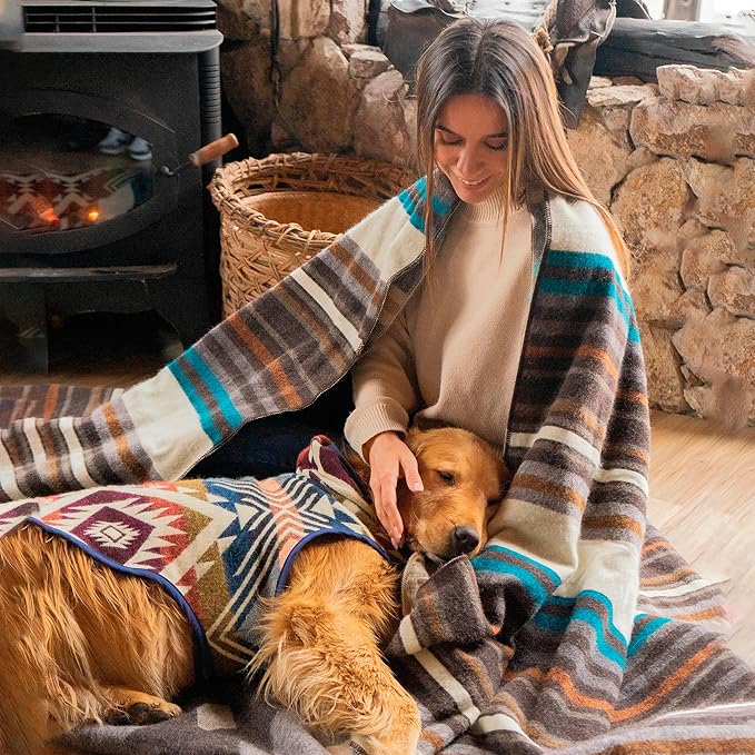 Dog Clothes for Large Dogs - Hand Made Sweater - Dog Poncho - Knitted by Artisans in The Heart of The Mountains of Ecuador - Winter Hoodie Outfit - Pet Costume