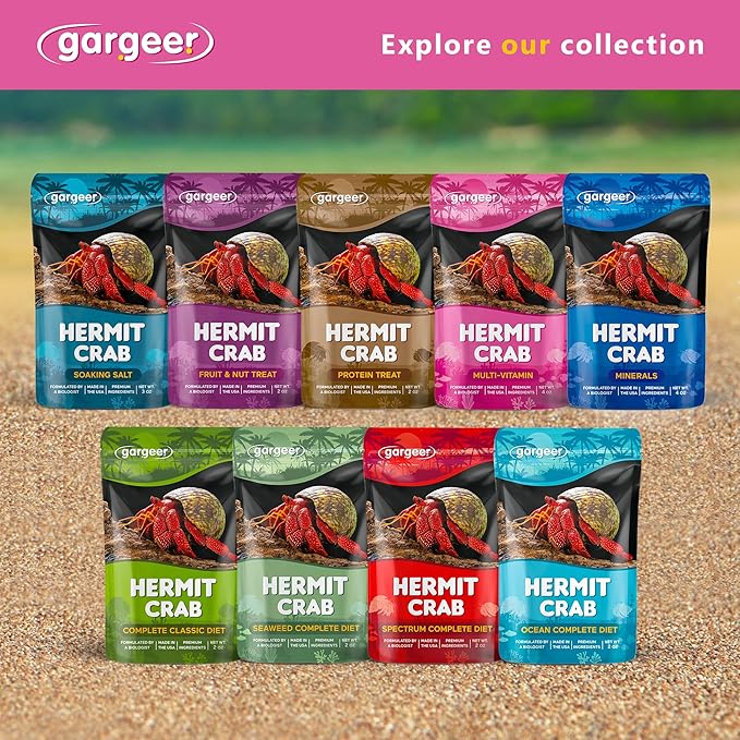 Gargeer 4oz Hermit Crab Multi-Vitamin Supplement. Premium Trace Minerals, Promote Growth, Exoskeleton Formation, Support Molting Process. Enjoy!