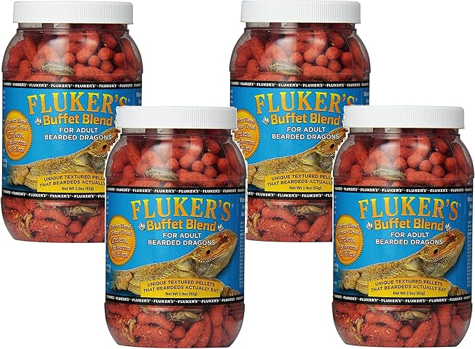 (4 Pack) Fluker'S Buffet Blend Adult Bearded Dragon Formula, 2.9 Ounce Each