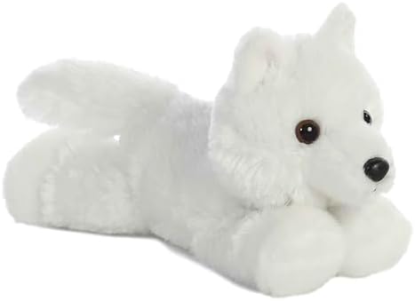 Aurora?? Adorable Mini Flopsie??? White Wolf Stuffed Animal - Mini Companions Ready for Playful Adventures - for Kids All Ages, Toddlers, Adults, and Families - White 9 Inches by Aurora%C2%AE