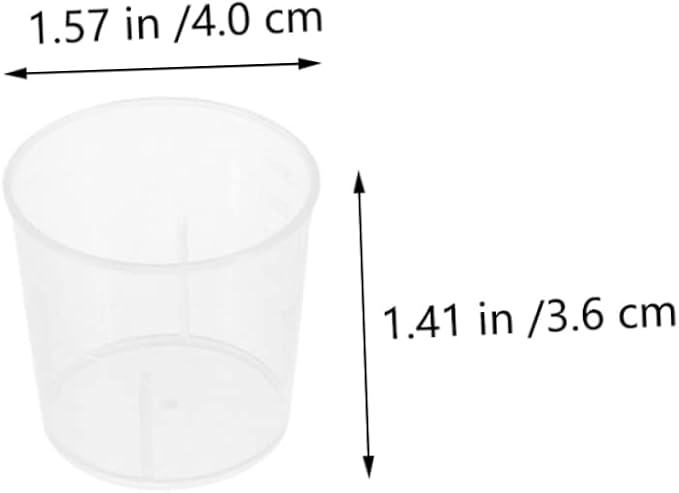 100 Pcs Reptile Food Cups Cups for Crawling Pets Practical Measuring Dishes (plastic Easy to Clean)