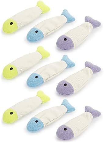 SmartyKat (9 Count) Fish Flop Crinkle Catnip Cat Toys - Multi Color, 9 Count by SmartyKat