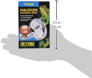 Exo Terra Sun Glo Halogen Basking Spot Lamp – 75W Reptile Light Bulb, Broad Spectrum Daylight, Enhances Coloration, Promotes Health, PT2182