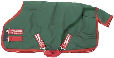 Horseware Ireland Rambo Original Turnout Lite Horse Sheet, Color: Green/Red, Size: 72 (AAAAA1-GR00-72)