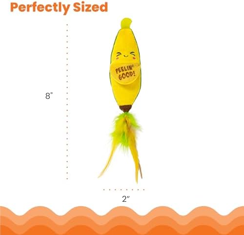 Catstages Kicker Peelin' Good Banana Dental Cat Toy with Catnip, 8" - Image 5