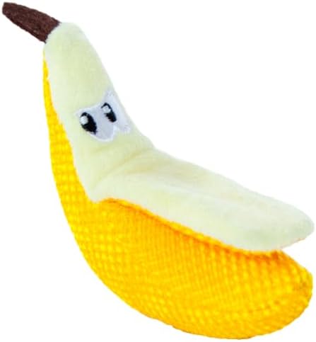 Catstages Dental Banana Cat Toy with Catnip, Dental Mesh & Crinkle Sound, Interactive Kicker for Indoor Cats & Kittens, 5.3" by Catstages