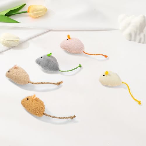 Shudyear cat Toys 5pcs Mouse Toys, Interactive Catnip Animal Toys for Indoor Kittens to Eliminate Boredom for Bored Indoor Cats (5pc) - Image 3