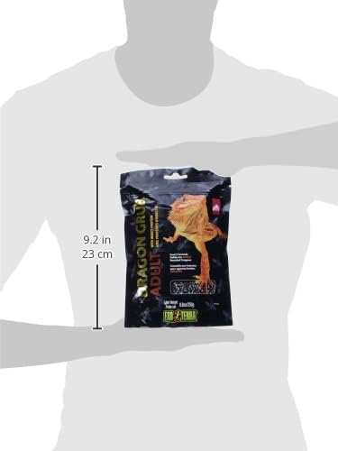 Exo Terra Dragon Grub Adult 8.8 oz – High-Protein Bearded Dragon Food with Black Soldier Fly Larvae – Nutrient-Rich, Insect-Based Pellets for Insect-Eating Reptiles, Supports Bone & Digestive Health