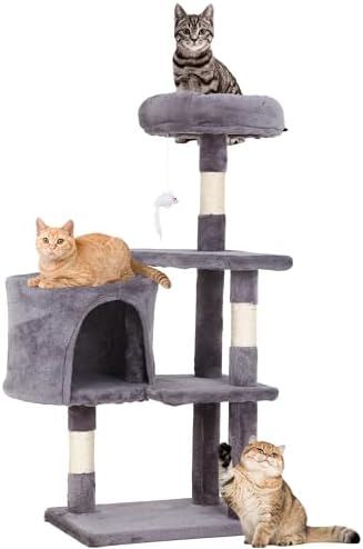 FDW | 36" Cat Tree Tower | Light Gray | Multi-Level Indoor Activity Center by FDW