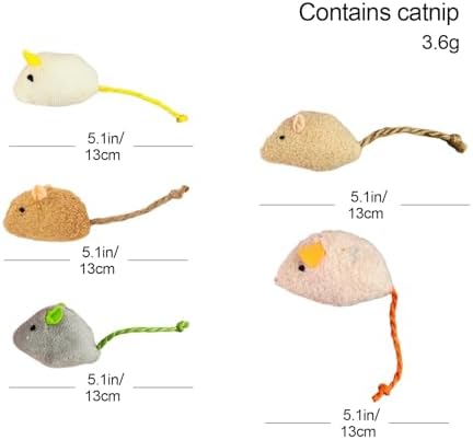 Shudyear cat Toys 10pcs Mouse Toys, Interactive Catnip Animal Toys for Indoor Kittens to Eliminate Boredom for Bored Indoor Cats (10pc) - Image 2