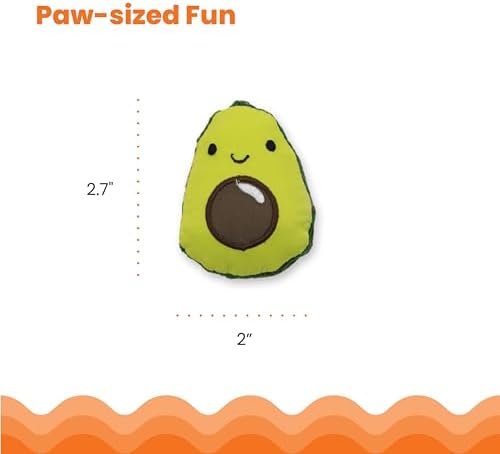 Catstages Lil' Avocato Cat Toy, Interactive Plush Avocado with Catnip, Kicker & Chew Toy for Indoor Cats, Encourages Active Play, Mental Stimulation, Dental Health, and Solo Fun, Green (Pack of 2) - Image 5
