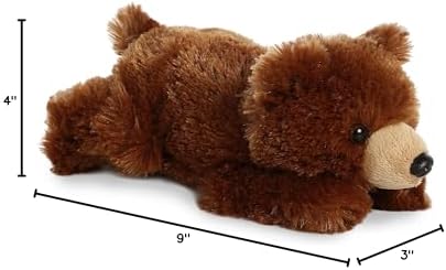 Aurora?? Adorable Mini Flopsie??? Grizzly Bear Stuffed Animal - Mini Companions Ready for Playful Adventures - for Kids All Ages, Toddlers, Adults, and Families - Brown 9 Inches - Image 3
