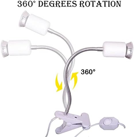 Reptile Heat Lamp UVA UVB Light Bulb, 360° Rotatable Basking Spot Light Simulated Sunlight, Dimmable Heating Lamp for Turtle, Lizard, Snake, Beared Dragon, Amphibians