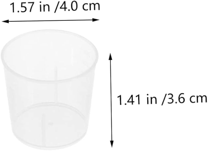 Happyyami 100pcs Creative Measuring Cups for Reptile Feeding Food Cups Scales for Accurate Portion Control Easy to Clean for Lizards and Other Pets