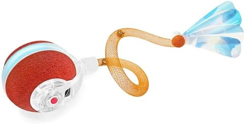 Jkanti Interactive Cat Toys for Indoor Cats,The 3rd Generation Agile Moving Cat Ball with Elastic Mesh Tail,Automatic Kitten Toys for Bored Indoor Cats,Motion Activated (Orange) by Unknown