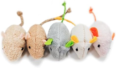 Shudyear cat Toys 5pcs Mouse Toys, Interactive Catnip Animal Toys for Indoor Kittens to Eliminate Boredom for Bored Indoor Cats (5pc) by Shudyear
