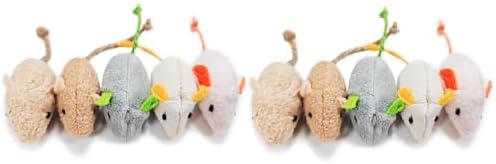 Shudyear cat Toys 10pcs Mouse Toys, Interactive Catnip Animal Toys for Indoor Kittens to Eliminate Boredom for Bored Indoor Cats (10pc) by Shudyear