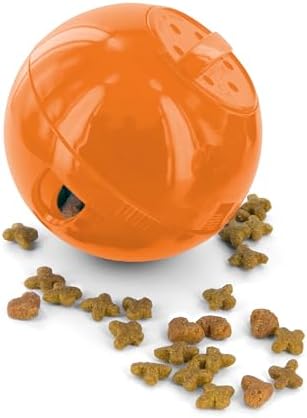 PetSafe Slimcat Feeder Ball Cat Toy, Orange, 1 Count (Pack of 6) by PetSafe