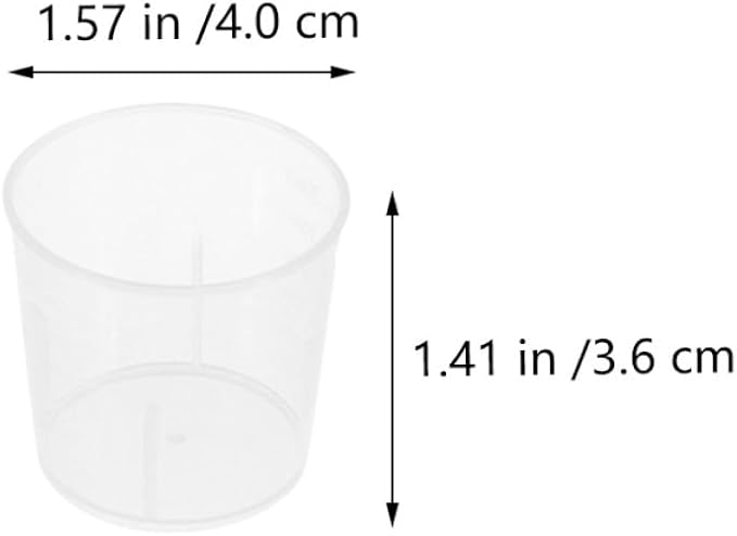 SUPVOX 100 Pcs Reptile Food Measuring Cups Washable Scale, Creative Feeding Containers for Crawling Pets, Sturdy Plastic Cups for Lizard and Gecko Feeding