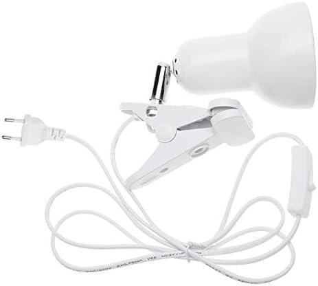 Lamp Bases 360 Degrees Rotating Clip Light Base Turtle Reptile Basking Clamp Lamp Holder with On off Switch Bedroom Bedside Light Base - (Color: EU Plug White)